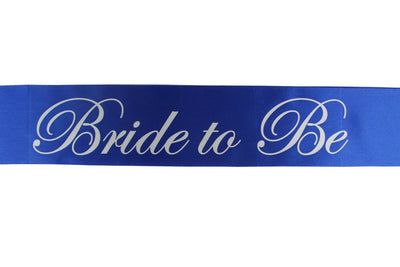 Sashes Hens Sash Party Electric Blue/Silver - Bride To Be