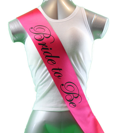 Sashes Hens Sash Party Hot Pink/Black - Bride To Be