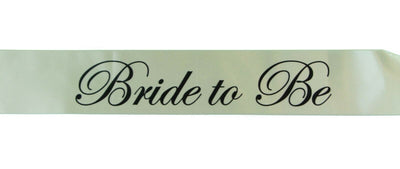 Sashes Hens Sash Party Ivory/Black - Bride To Be