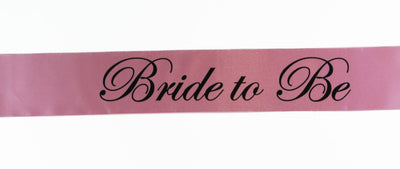 Sashes Hens Sash Party Light Pink/Black - Bride To Be