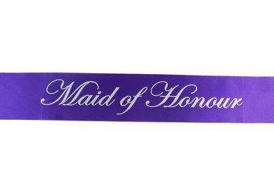 Sashes Hens Sash Party Purple/Silver - Maid Of Honour