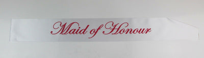 Sashes Hens Sash Party White/Pink - Maid Of Honour