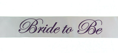 Sashes Hens Sash Party White/Purple - Bride To Be