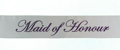 Sashes Hens Sash Party White/Purple - Maid Of Honour