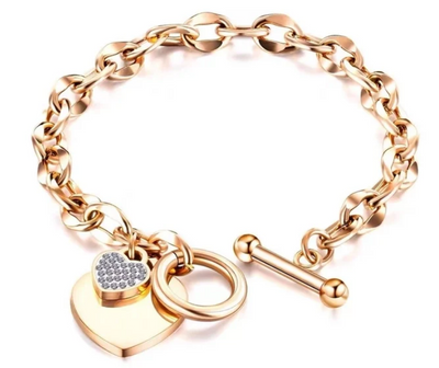 Love the heart lock bracelet - rose gold