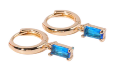 Dangling earring - light blue stone – Tarnish Proof Jewellery