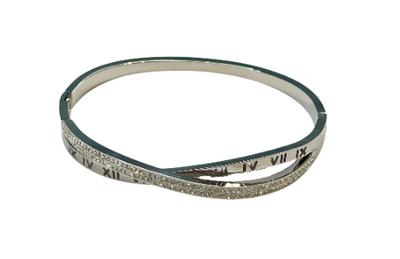 Time with bling bangle - silver – Tarnish Proof Jewellery