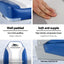 Seamanship 2X Folding Boat Seats Marine Seat Swivel High Back 12cm Padding Blue