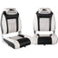 Seamanship 2X Folding Boat Seats Marine Seat Swivel High Back 12cm Padding Grey