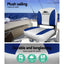 Seamanship 2X Folding Boat Seats Marine Swivel Low Back 13cm Padding Grey Blue