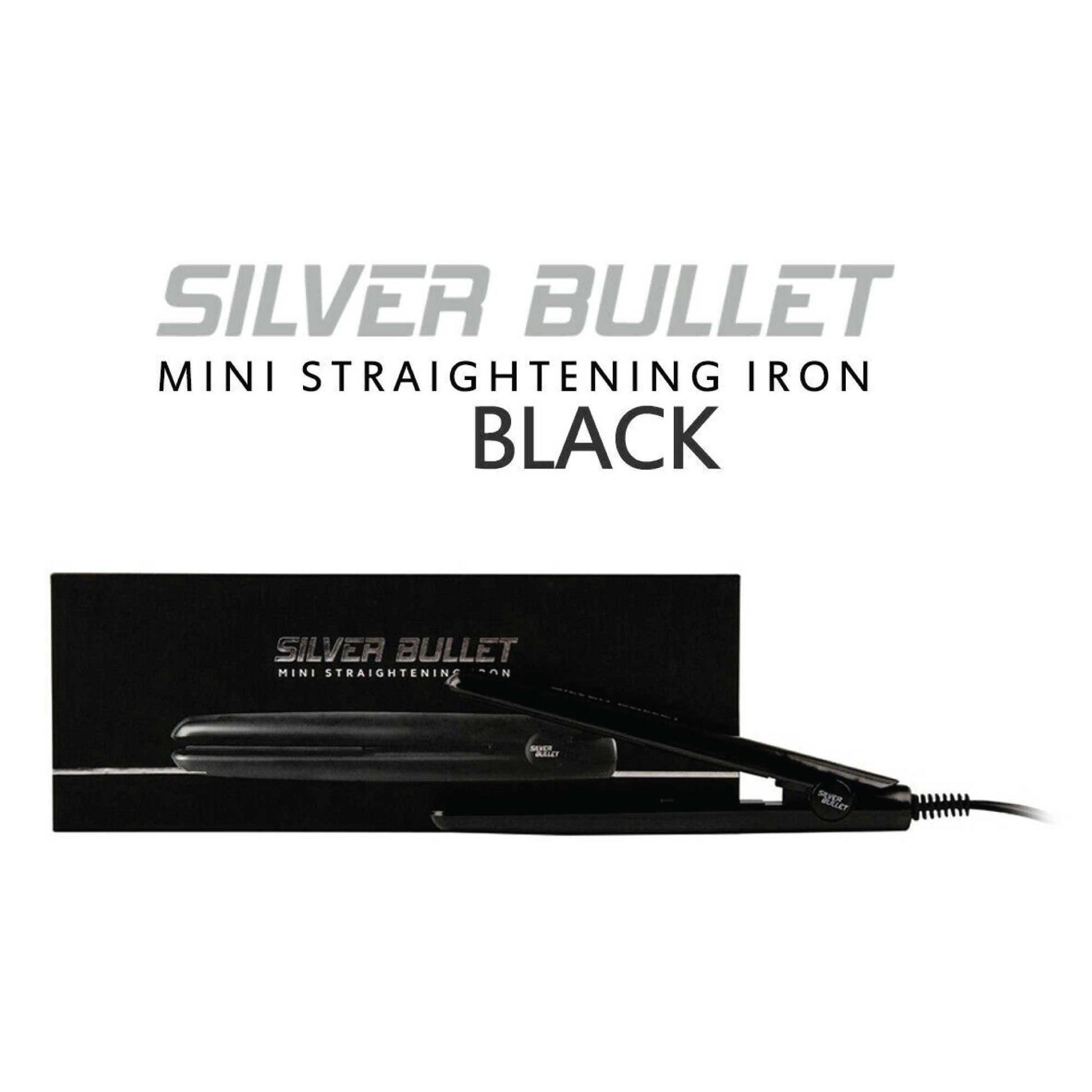 Silver Bullet Mini Hair Straightener Black Travel Size Straightening Iron Ceramic