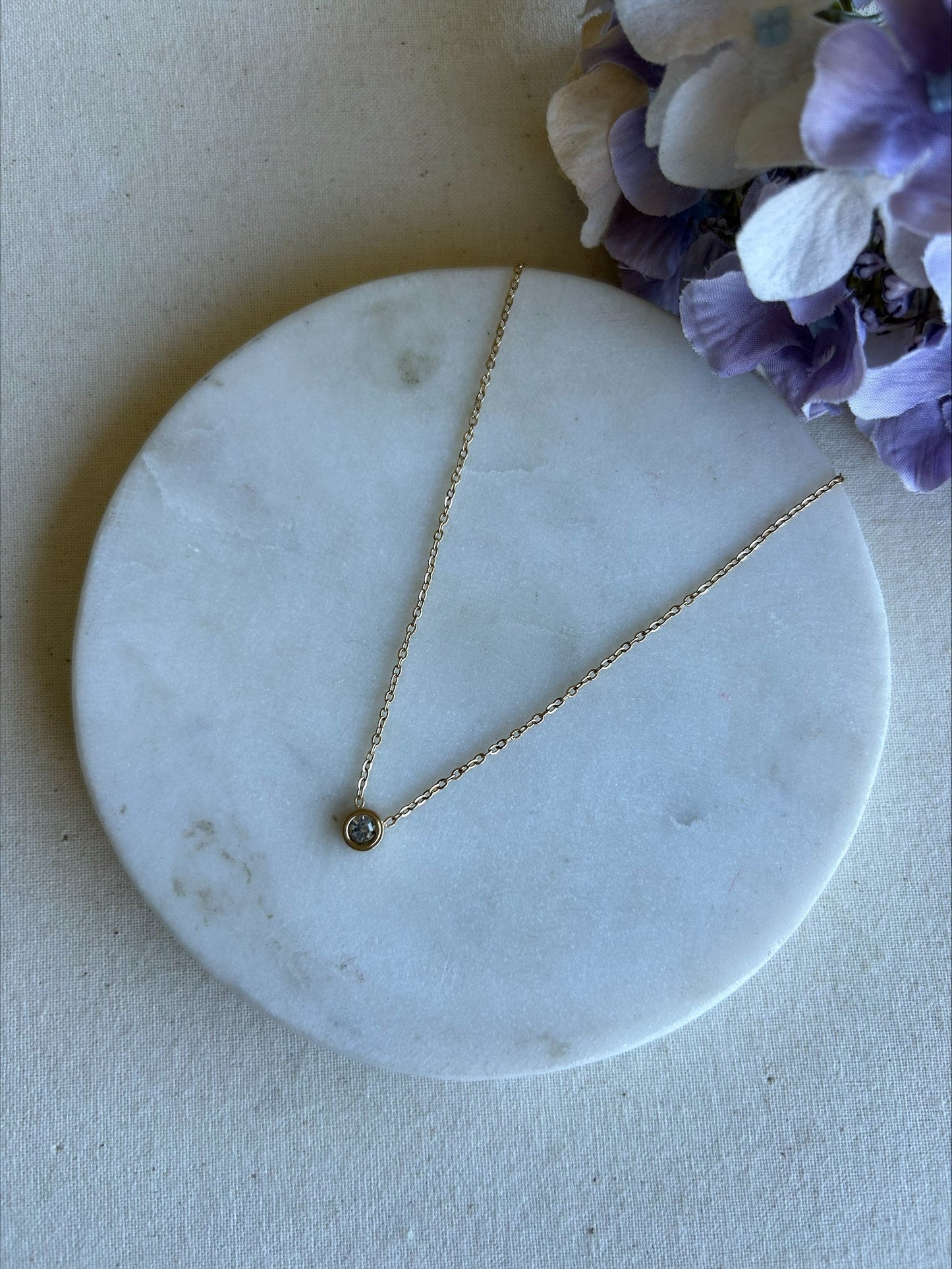 Silver Gem Gold Necklace – Tarnish Proof Jewellery