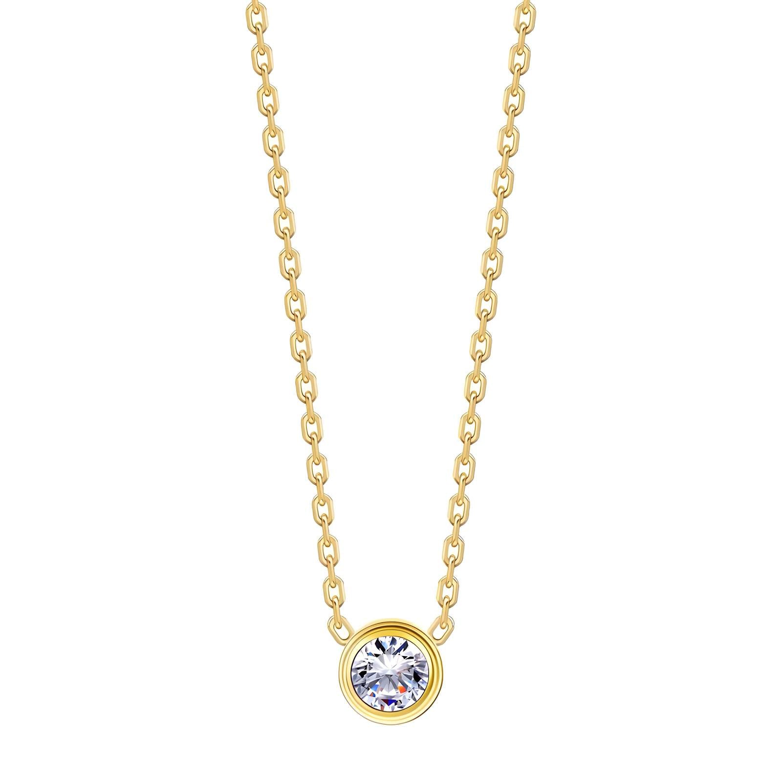 Silver Gem Gold Necklace – Tarnish Proof Jewellery