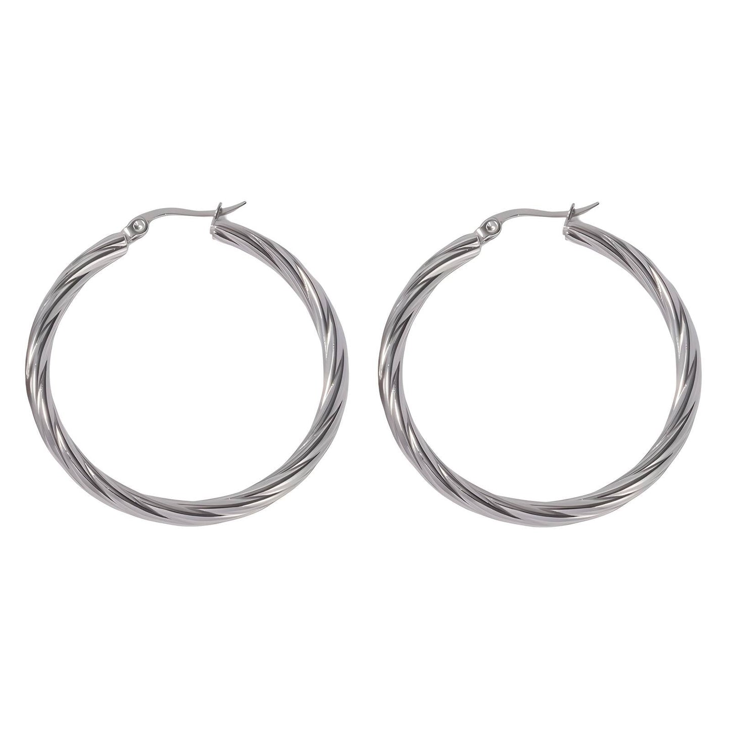 Silver twisted rope hopes – Tarnish Proof Jewellery