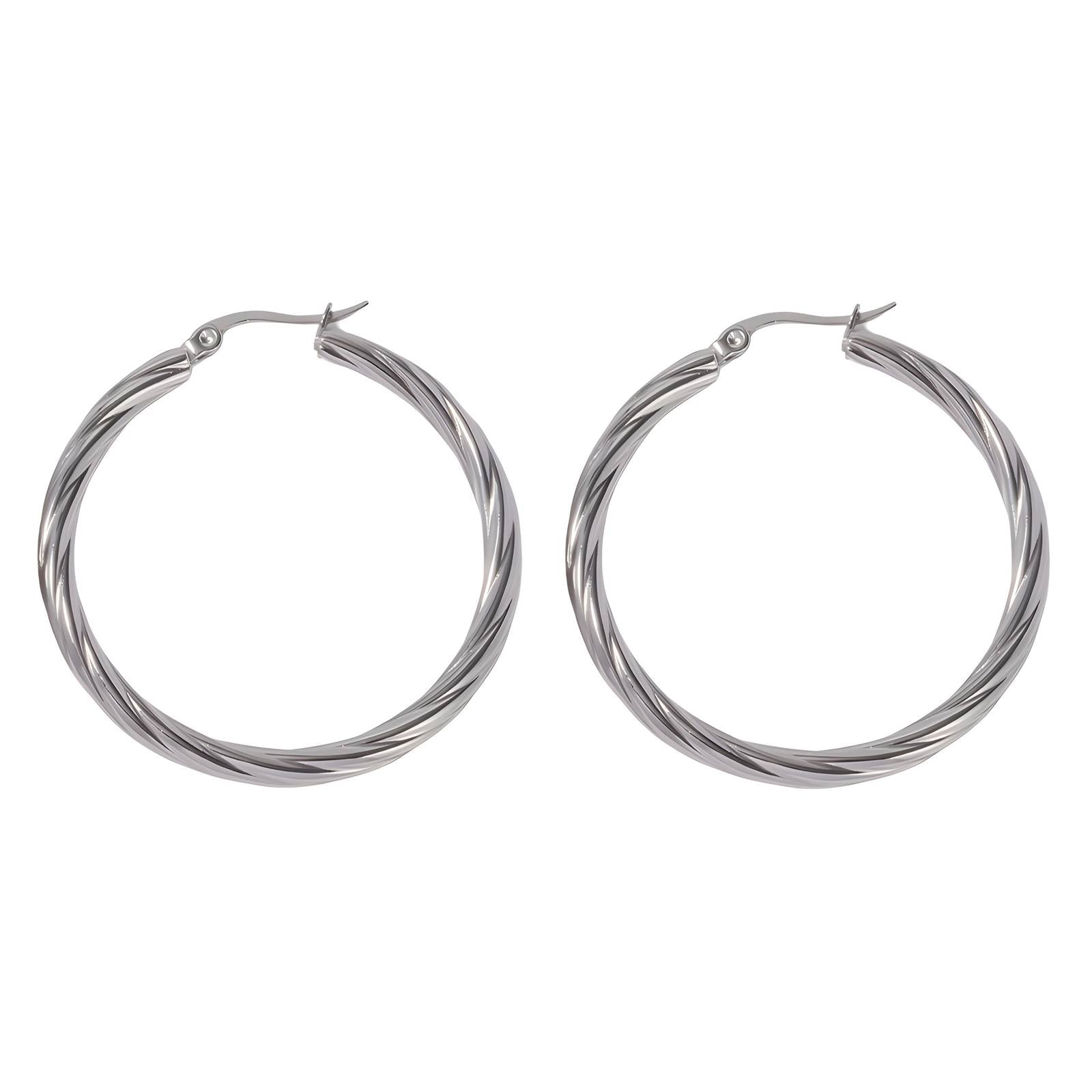 Silver twisted rope hopes – Tarnish Proof Jewellery