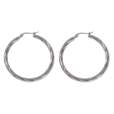 Silver twisted rope hopes – Tarnish Proof Jewellery