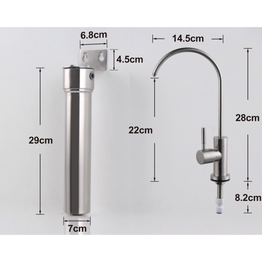 Single Stage Undersink 10" Stainless Water Filter 1/4" Ceramic Filtration System