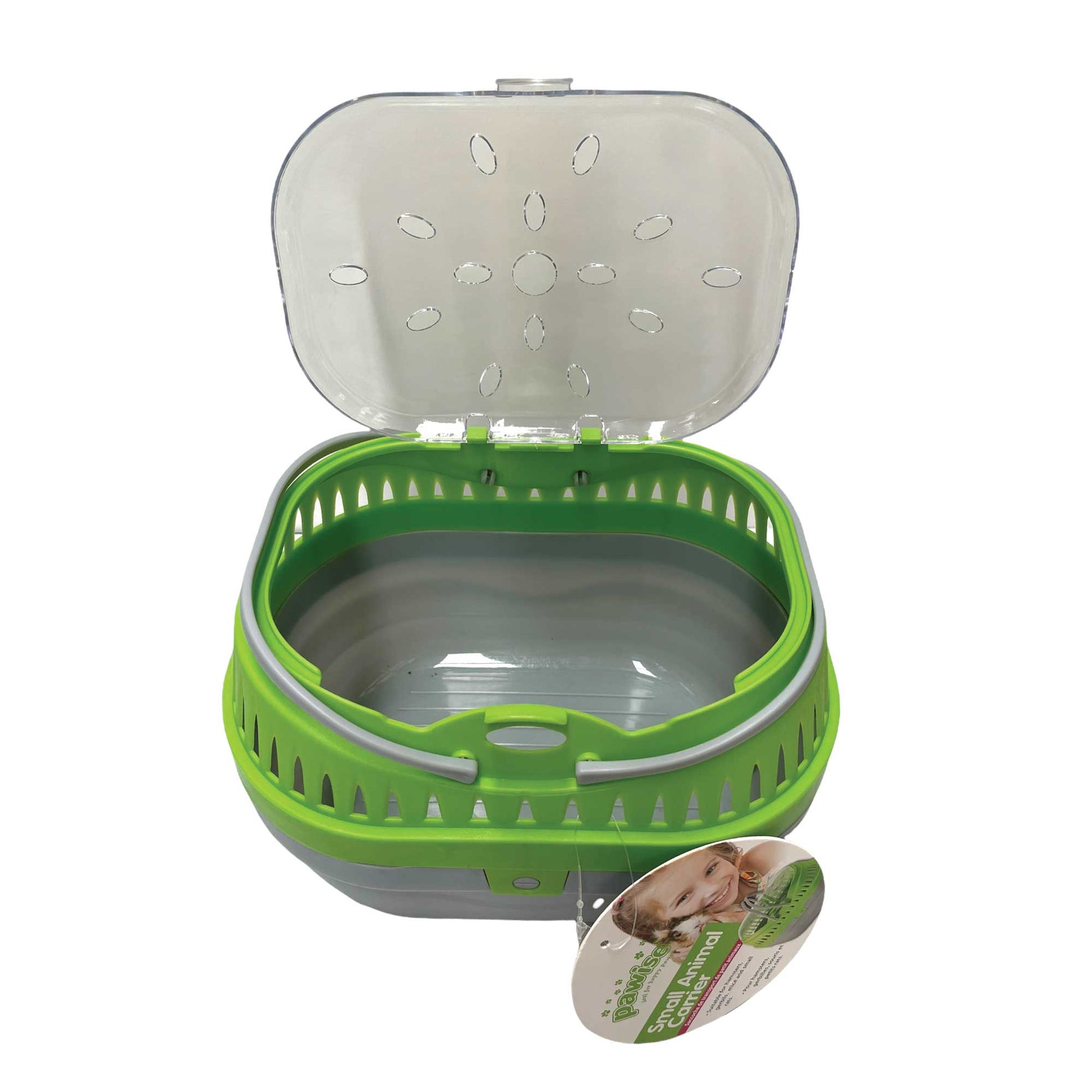 Small Pet Carrier Green Plastic Guinea Pig Mouse Hamster Rat Animal Travel Cage