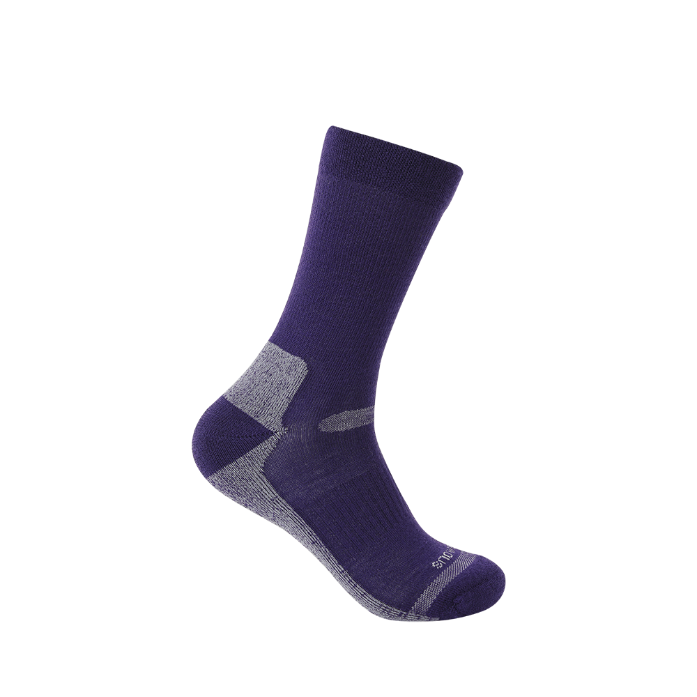 Snowgum Mens Merino Travel Sock Crew Purple - 12-15
