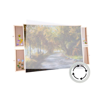 Social Hike 1000pcs Puzzle Board 4 Drawer with Cover - Wooden Rotating Tabletop