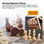 Social Hike 2 in 1 Magnetic Wooden Chess and Checkers Set - Portable Game Board