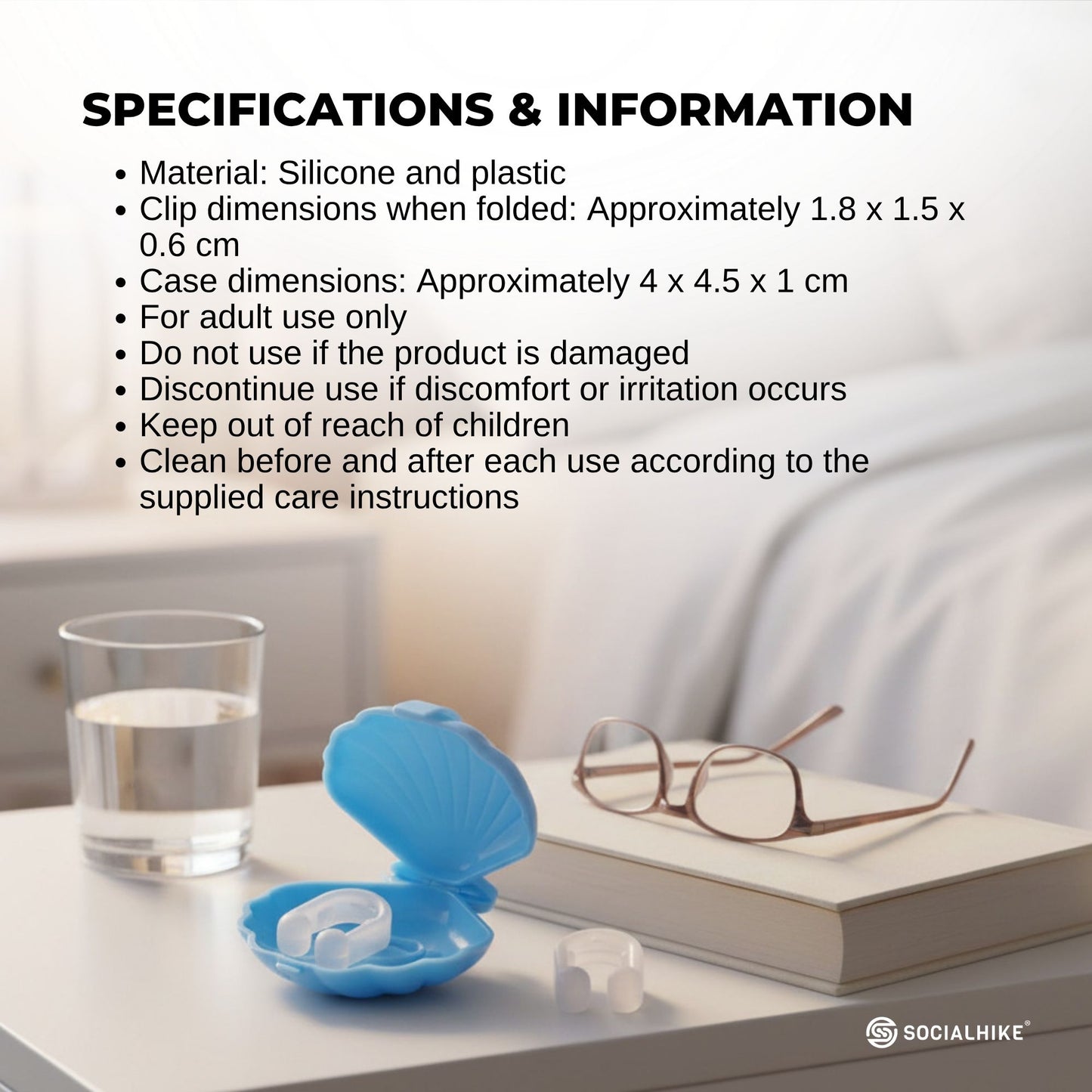 Social Hike 5x Anti Snoring Aid Nose Clip - Sleeping + Breathing Device