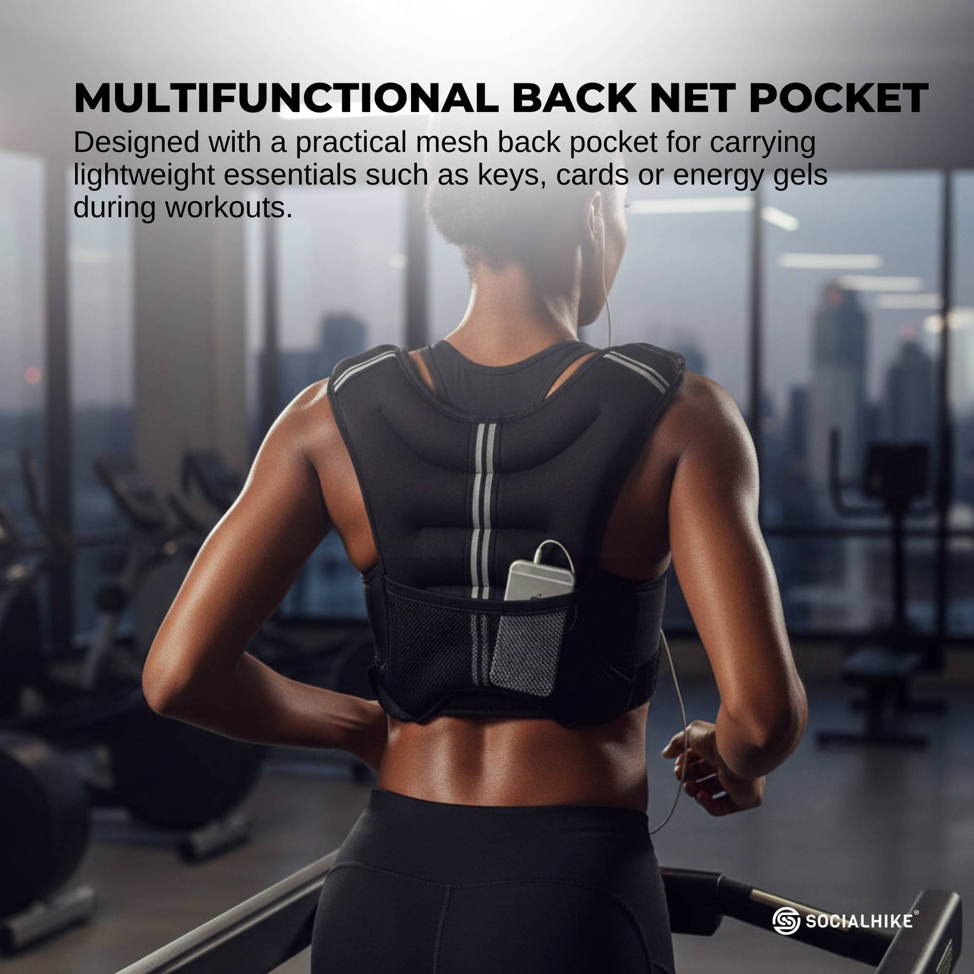 Social Hike 8Kg Weighted Vest Adjustable Fit Men Women Running Walking Training