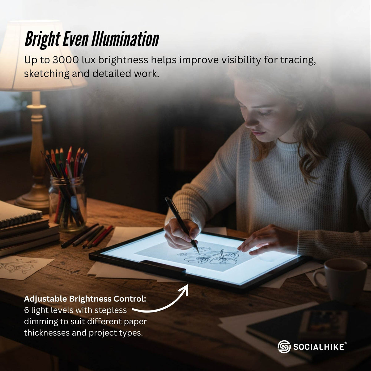 Social Hike A4 Rechargeable LED Tracing Light Box Art Light Pad USB-C