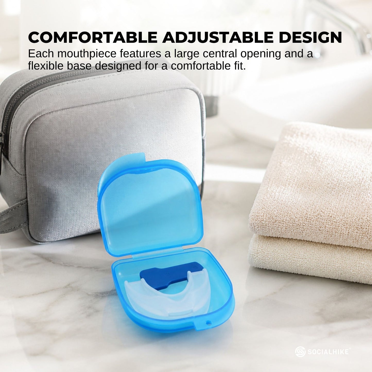 Social Hike Anti Snoring Aid Mouth Guard Adjustable For Sleeping Breathing