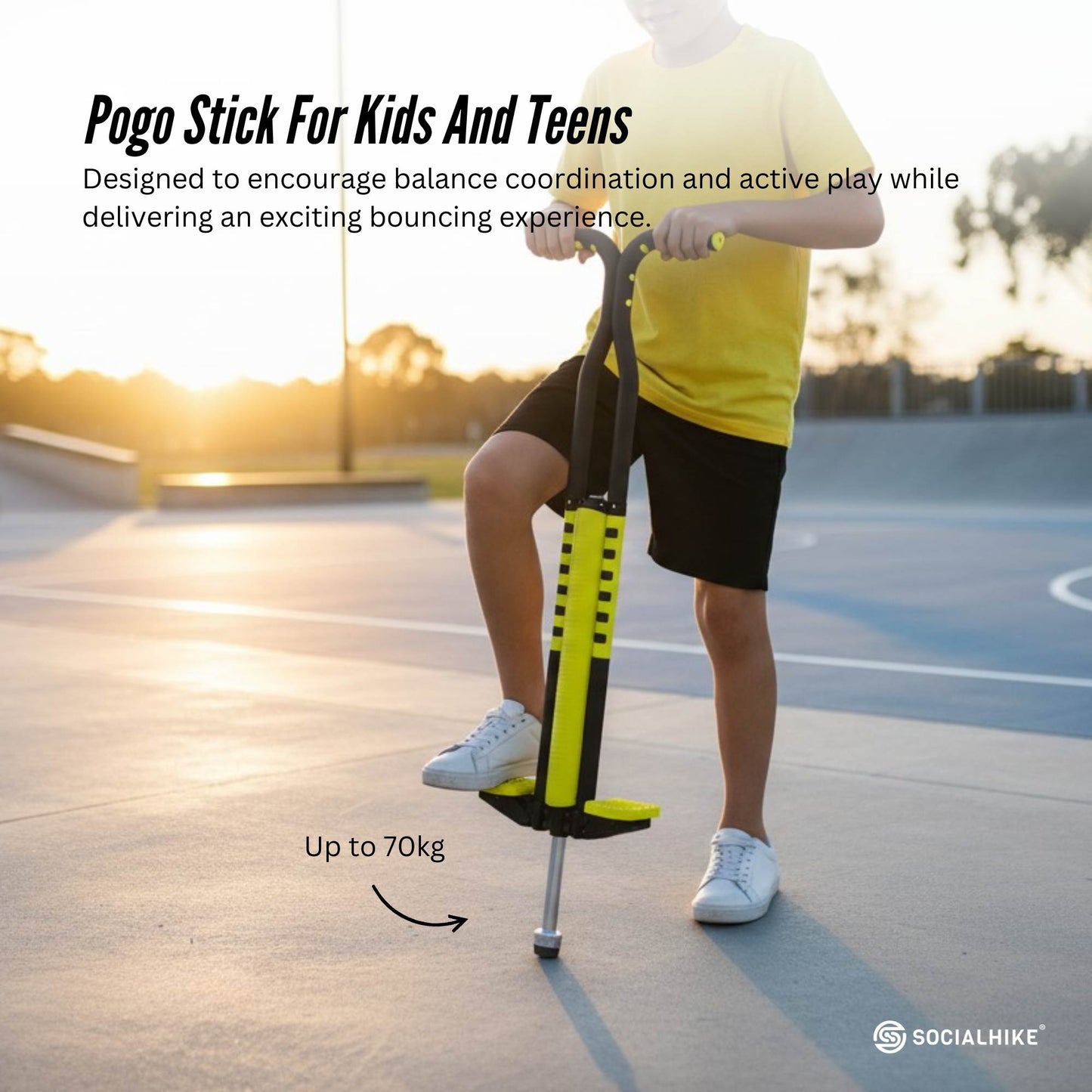 Social Hike Green Pogo Stick - Kids Jumping Jackhammer Exercise Hopper Toy