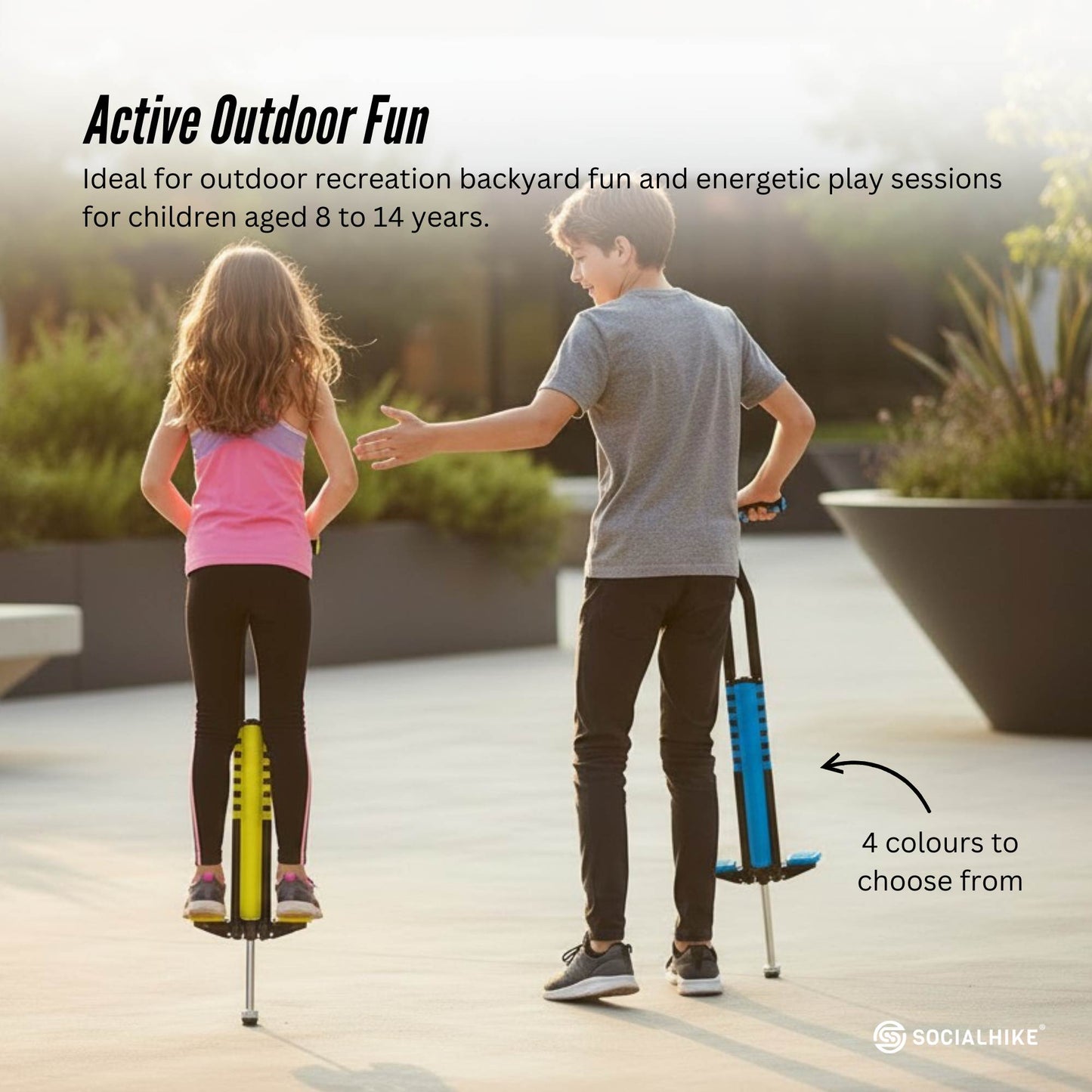 Social Hike Green Pogo Stick - Kids Jumping Jackhammer Exercise Hopper Toy