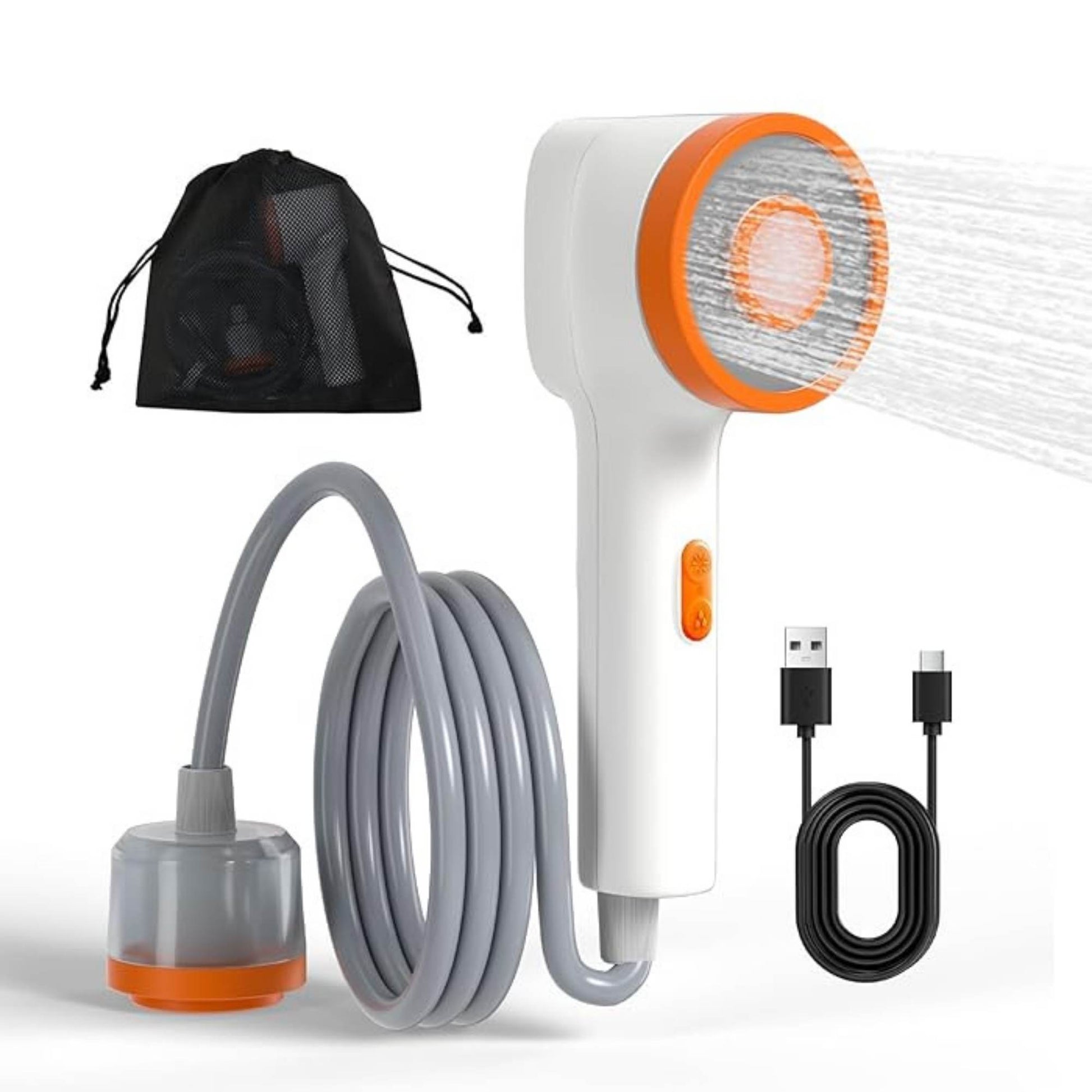 Social Hike Portable Camping Shower Head - Outdoor Rechargeable Pump LED Light