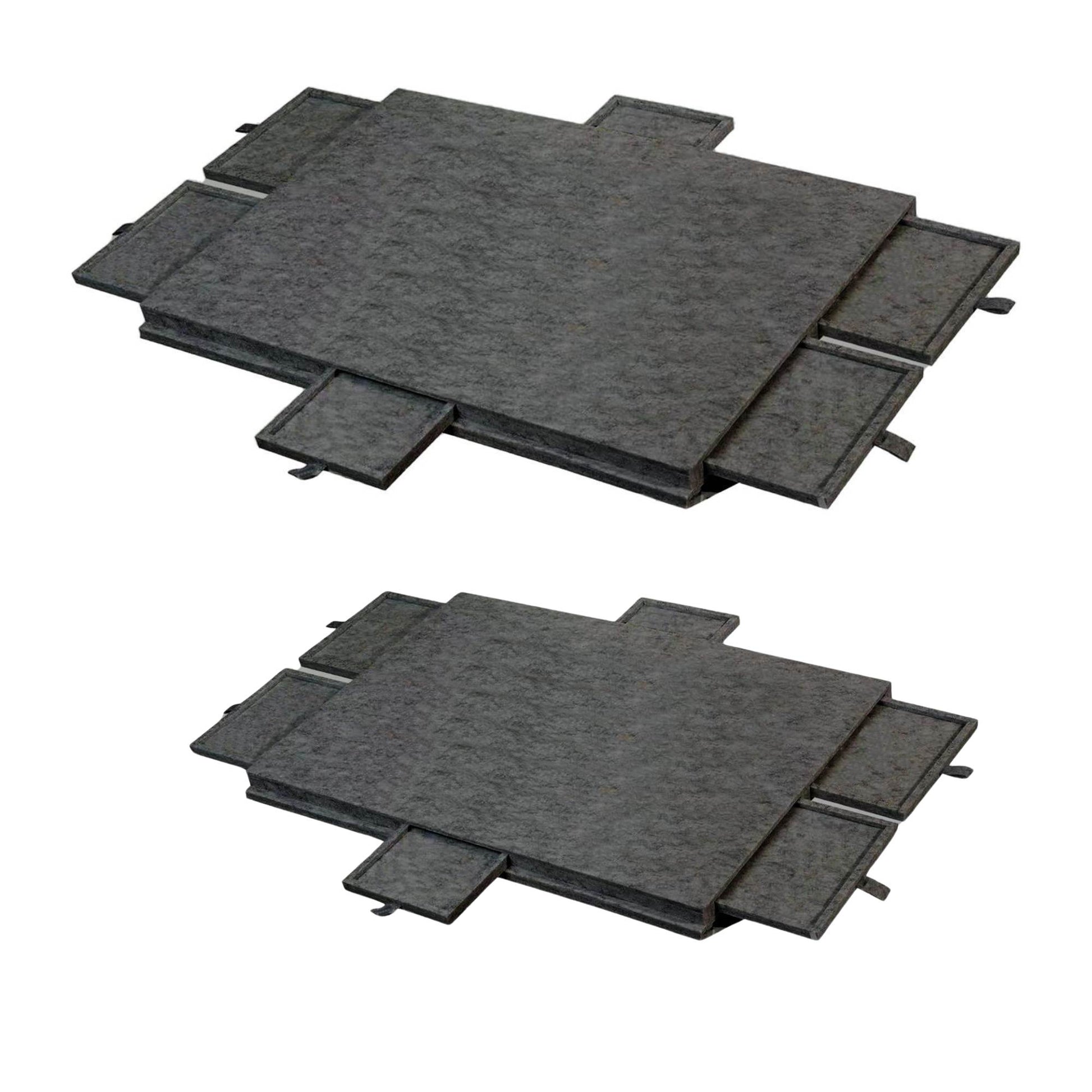 Social Hike Puzzle Board - Felt Tilting Portable Cover + Drawers Grey