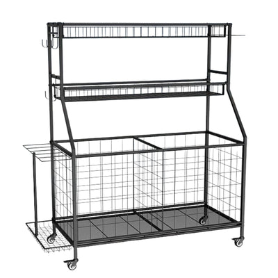 Social Hike Sports Equipment Storage Organiser with Side Rack Garage Trolley