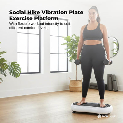 Social Hike Vibration Plate Exercise Platform - Vibrating Workout Machine White