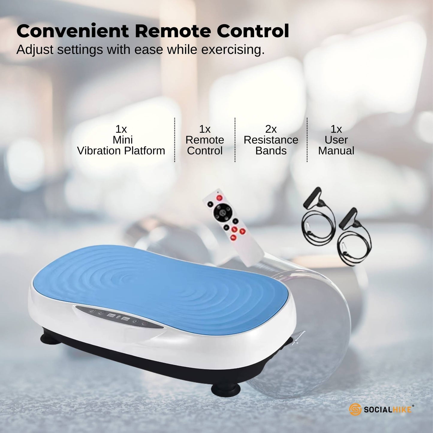 Social Hike Vibration Plate Machine Full Body Vibrating Exercise Platform Blue