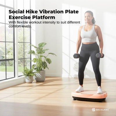 Social Hike Vibration Plate Machine - Vibrating Exercise Platform Pink