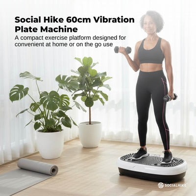 Social Hike 60cm Vibration Plate Machine Full Body Exercise Platform White