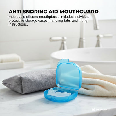 Social Hike 3x Anti Snoring Aid MouthGuard Adjustable for Sleep + Breathing