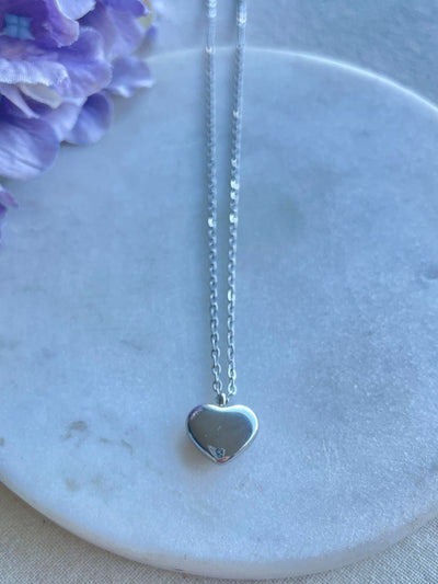 Solid heart silver necklace – Tarnish Proof Jewellery
