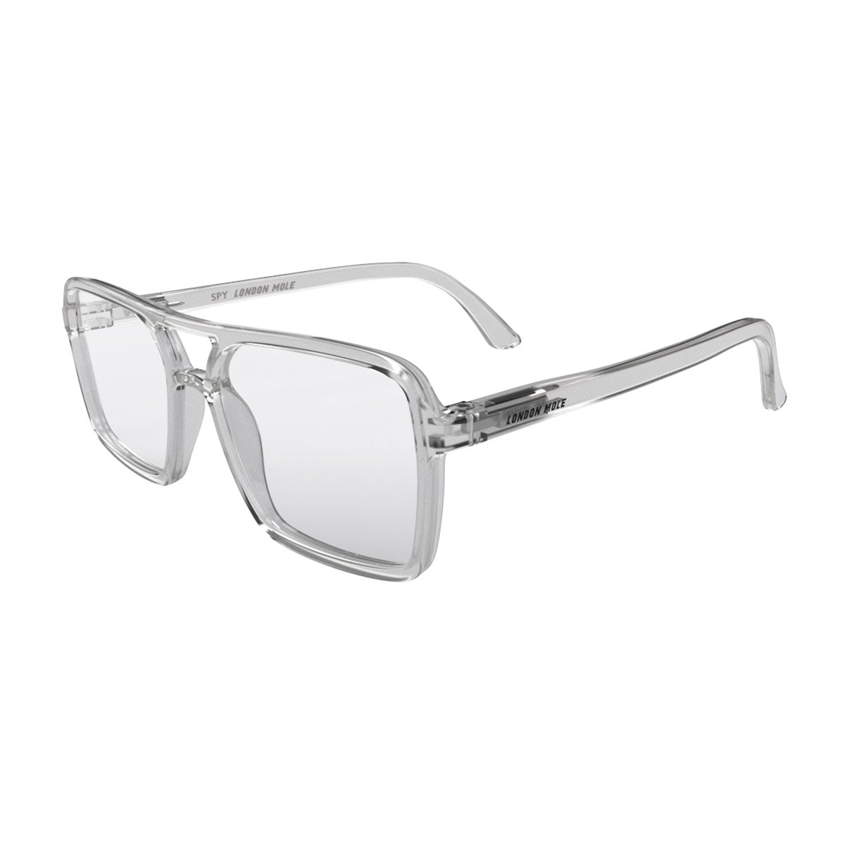 London Mole Spy Blue Blocker Glasses Transparent