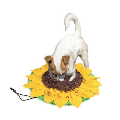 Sunflower Snuffle Dog Mat 60cm - Interactive Feeding Pet Pad Sniffer Treat Game