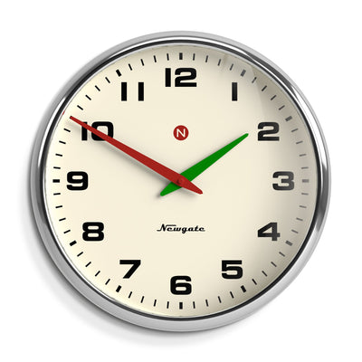 Newgate Superstore Wall Clock Alpha Dial Chrome