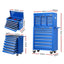 Giantz Tool Chest and Trolley Box Cabinet 16 Drawers Cart Garage Storage Blue