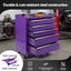 Giantz 5 Drawer Tool Chest Trolley Cabinet Toolbox Heavy Duty Garage Storage Organiser Purple