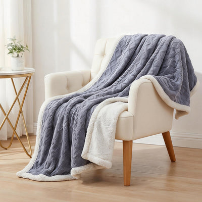 Giselle 152x203cm Throw Blanket Double-Sided Fleece Lightweight For Sofa Couch Bed Queen
