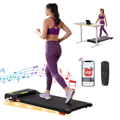 Everfit Treadmill Electric Walking Pad Incline Under Desk Home Gym 380mm Black