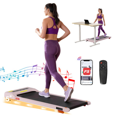 Everfit Treadmill Electric Walking Pad Incline Under Desk Home Gym 380mm Pink