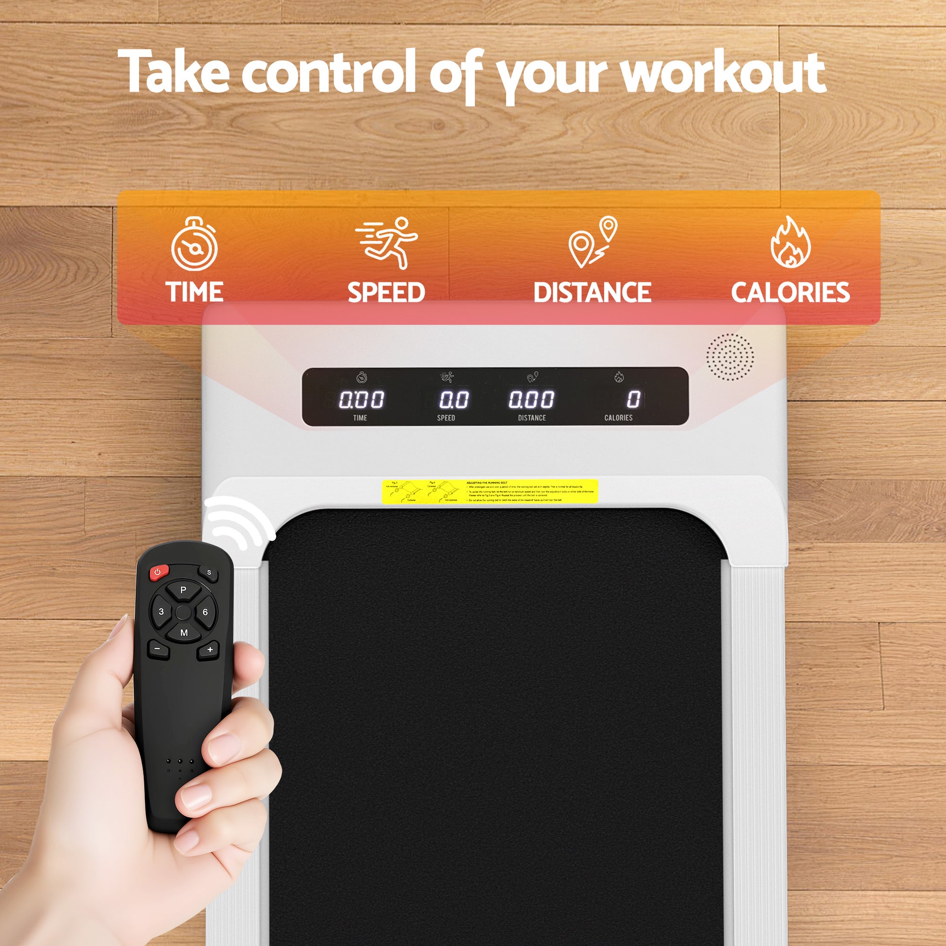 Everfit Treadmill Electric Walking Pad Incline Under Desk Home Gym 380mm White