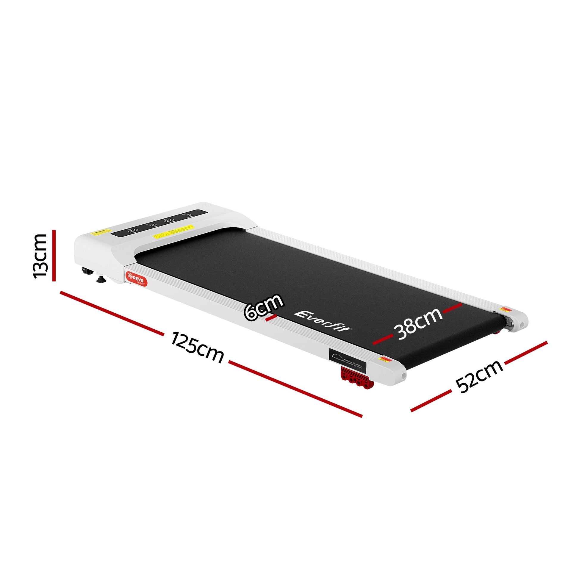 Everfit 3 in 1 Treadmill Electric Walking Pad Incline Under Desk Home Gym 380mm White